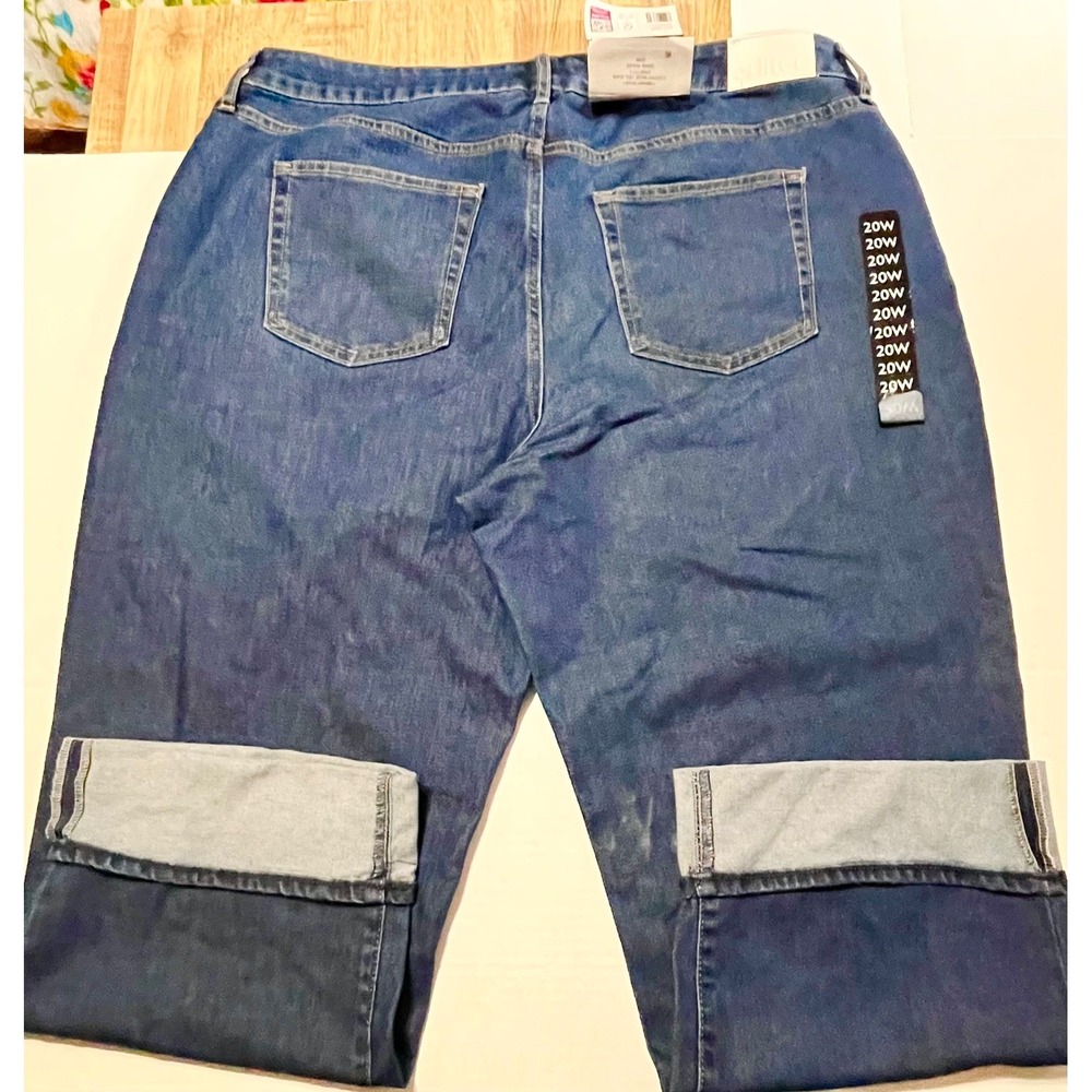 Edited x Hunter McGrady Women's 20W Dark Wash Straight Leg Cuffed Jeans NEW - Picture 7 of 7